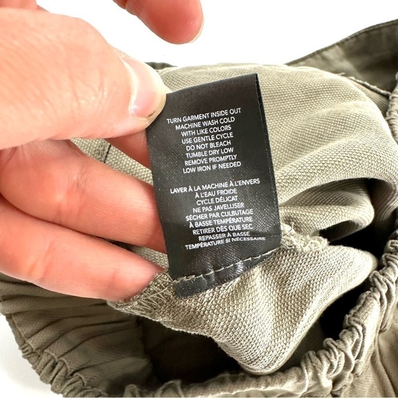 OAT Women's Sz XS 100% Lyocell Drawstring High-Waisted Casual Shorts Olive Green - Picture 5 of 9